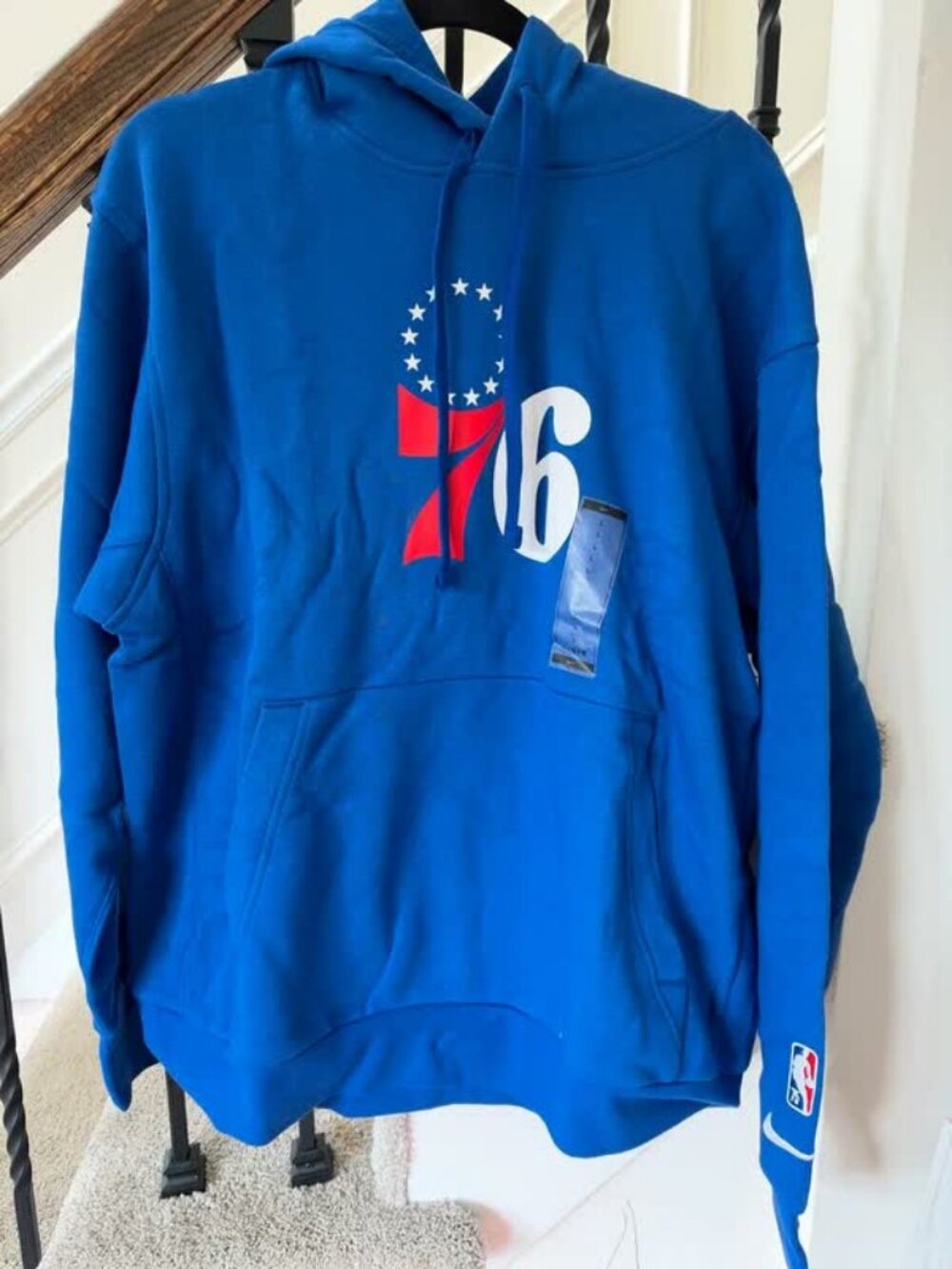 Nike Philadelphia 76ers NBA 75 Hoodie Blue Mens L New with Tags